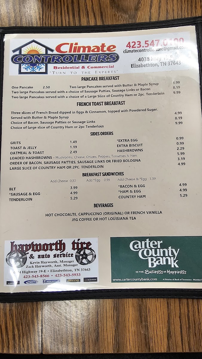 Wayne & Nancy Family Restaurant Menu - Image 2
